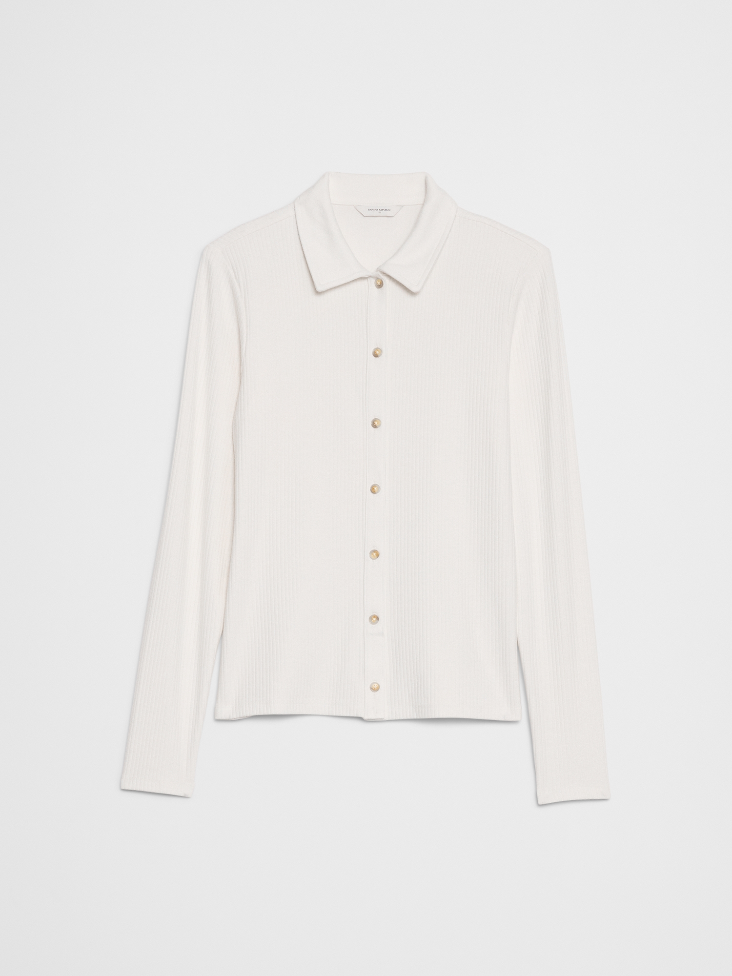 Image number 4 showing, Brushed Ribbed Button Top