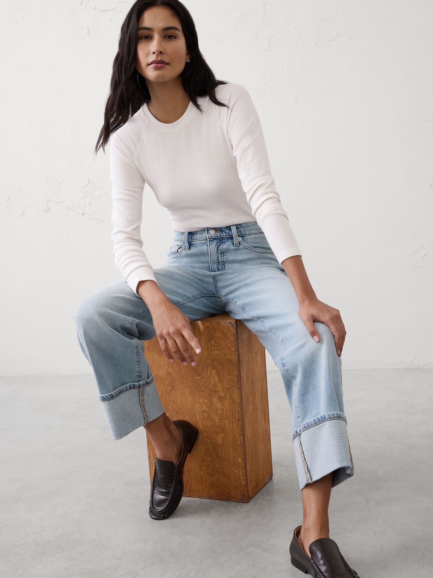 T-SHIRT CÔTELÉ BROSSÉ