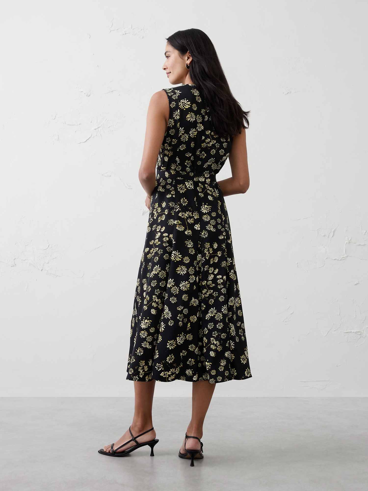 Image number 2 showing, Sheen Twill Godet Midi Dress