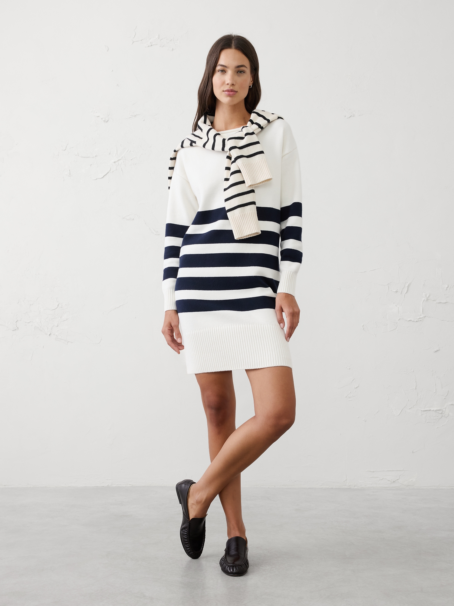 Boatneck Mini Sweater Dress