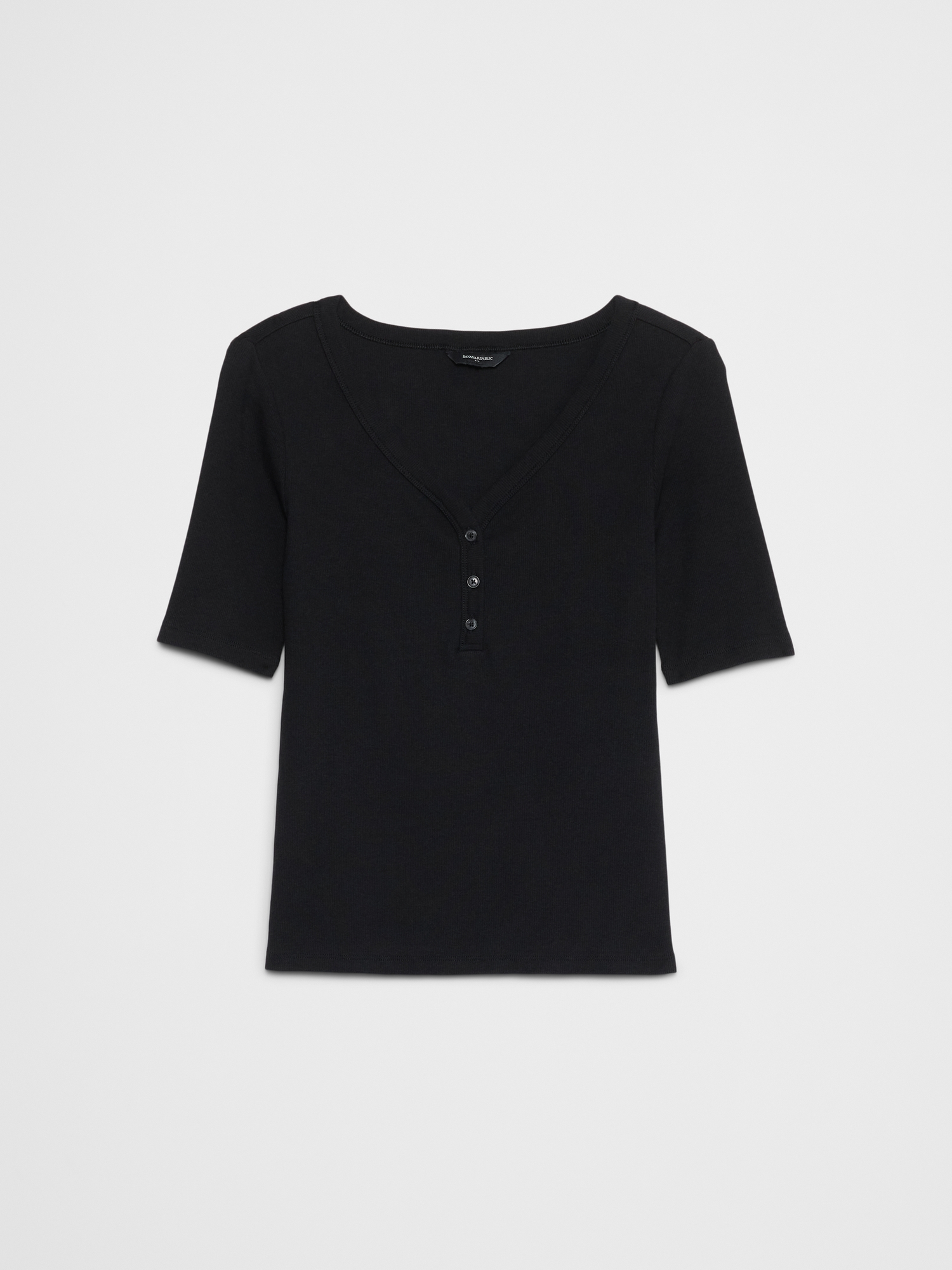 Image number 4 showing, Ribbed Elbow-Sleeve Henley T-Shirt