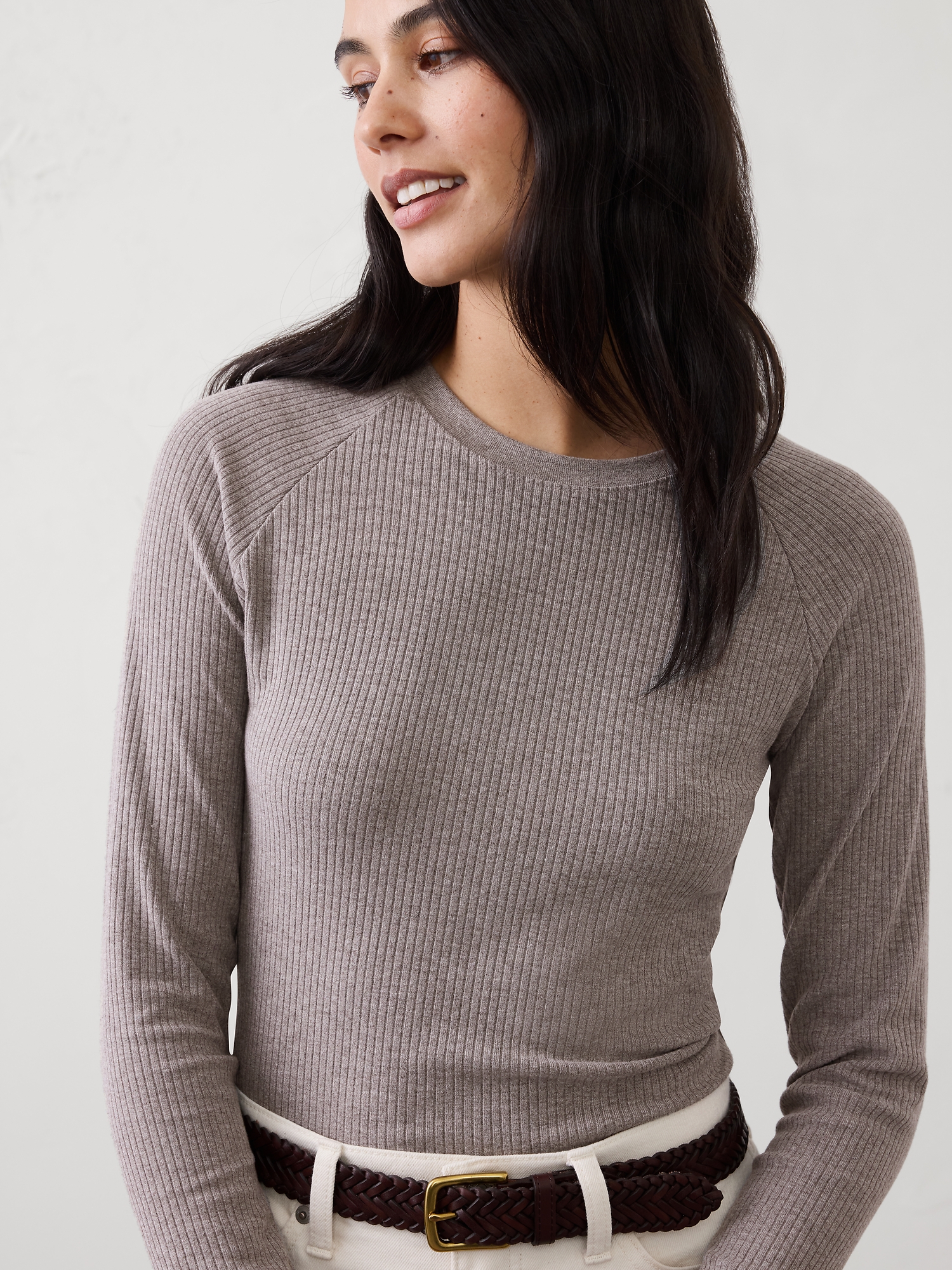 T-SHIRT CÔTELÉ BROSSÉ