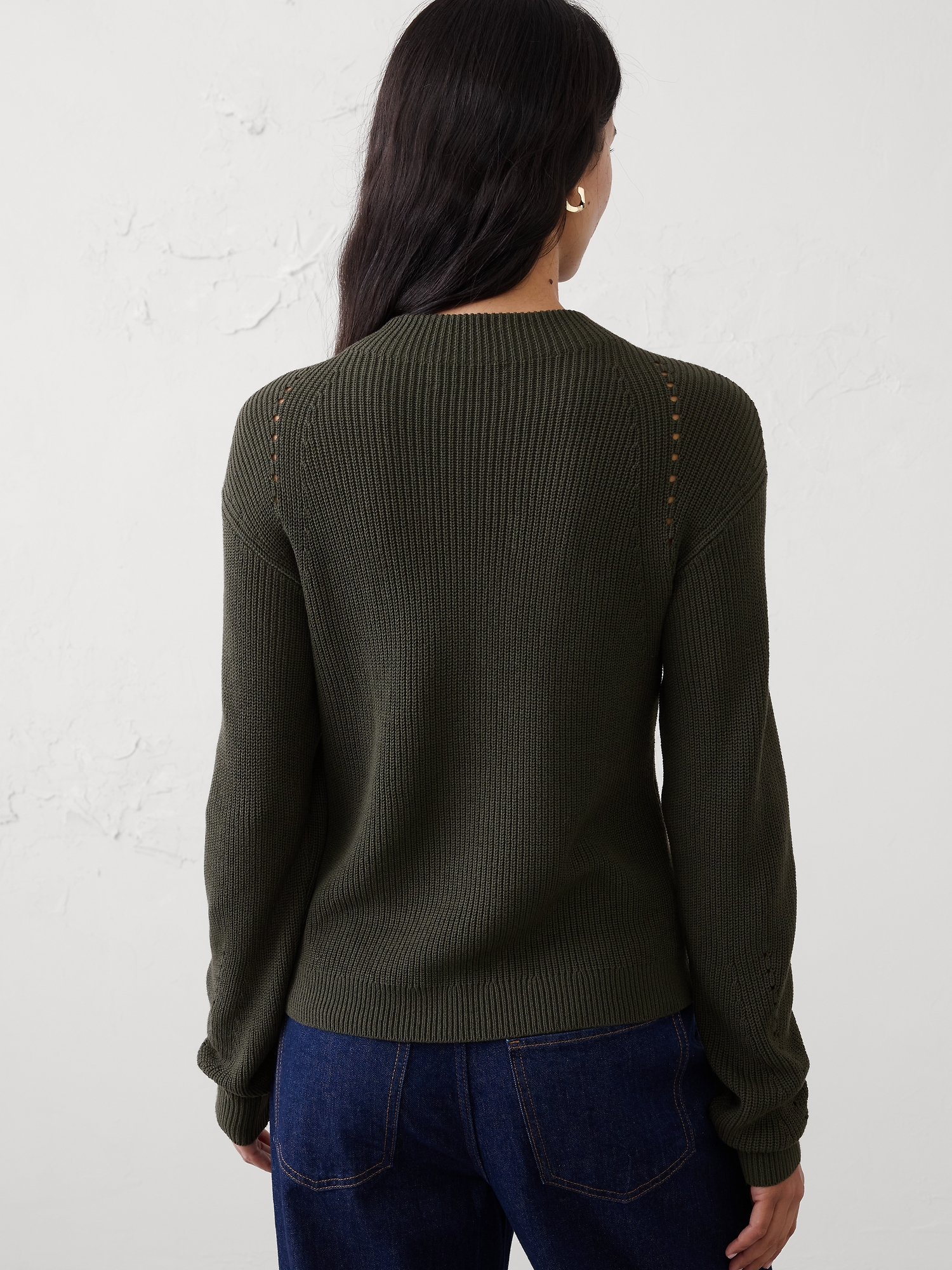 Image number 2 showing, Pointelle Ribbed Pullover Sweater