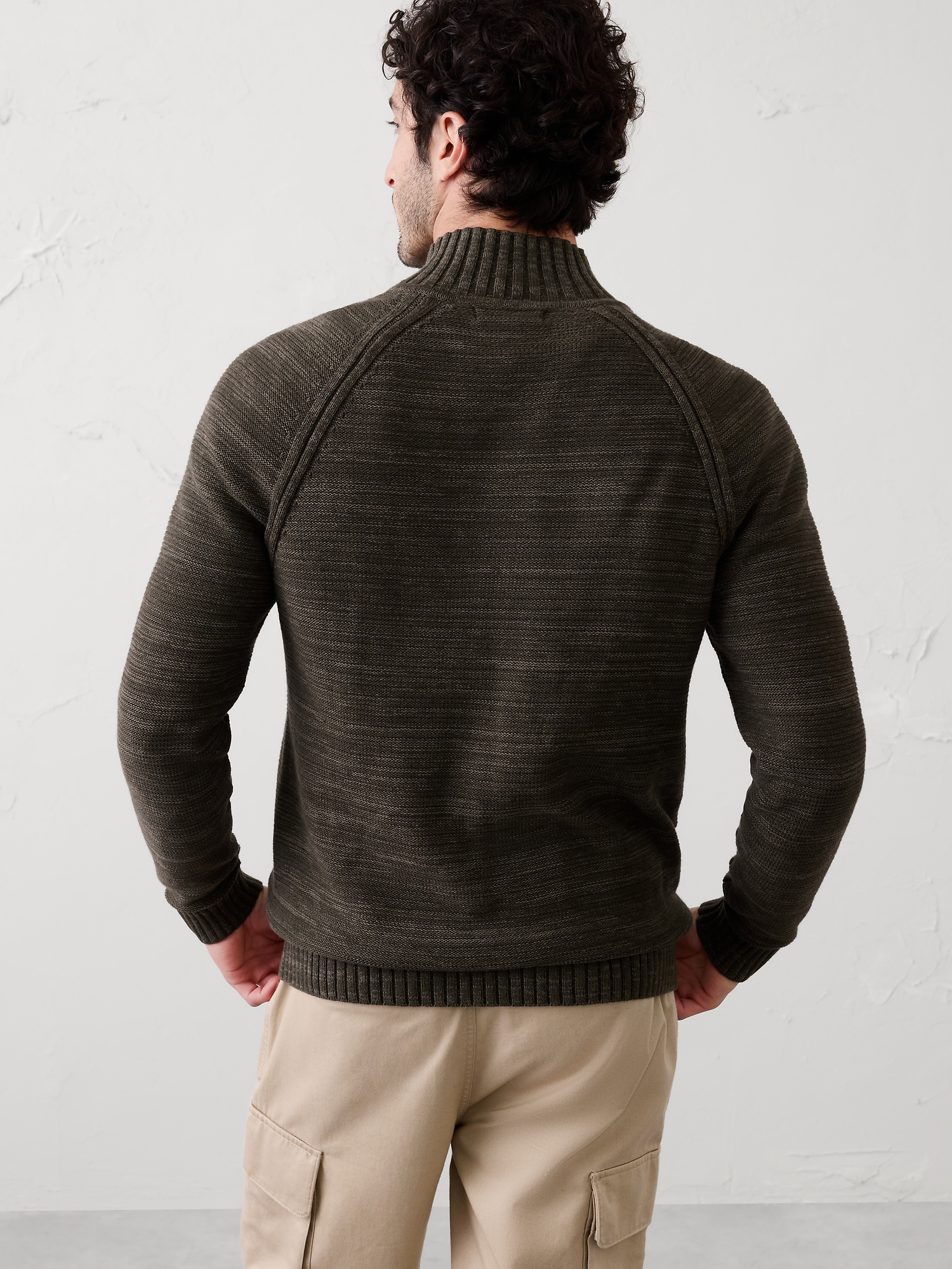 Image number 2 showing, Mock-Neck Cardigan Sweater