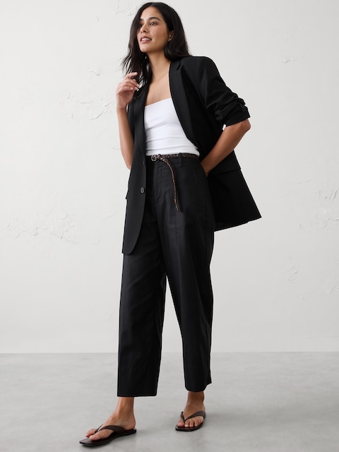 Wide-Leg High-Rise Cropped Pant