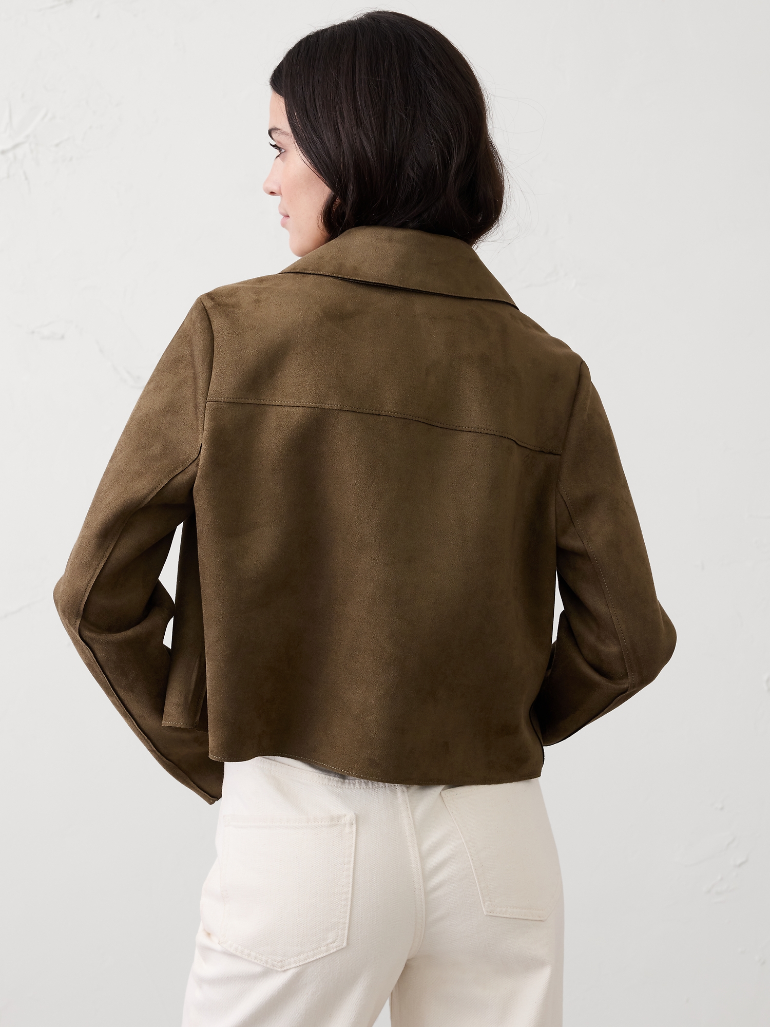 Image number 2 showing, Vegan Suede Cropped Jacket