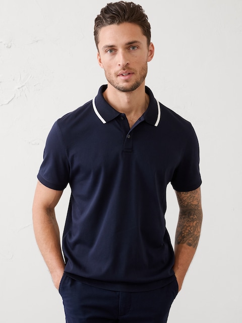 POLO COUPE STANDARD LUXE ULTRA-DOUX AUX COULEURS CONTRASTANTES