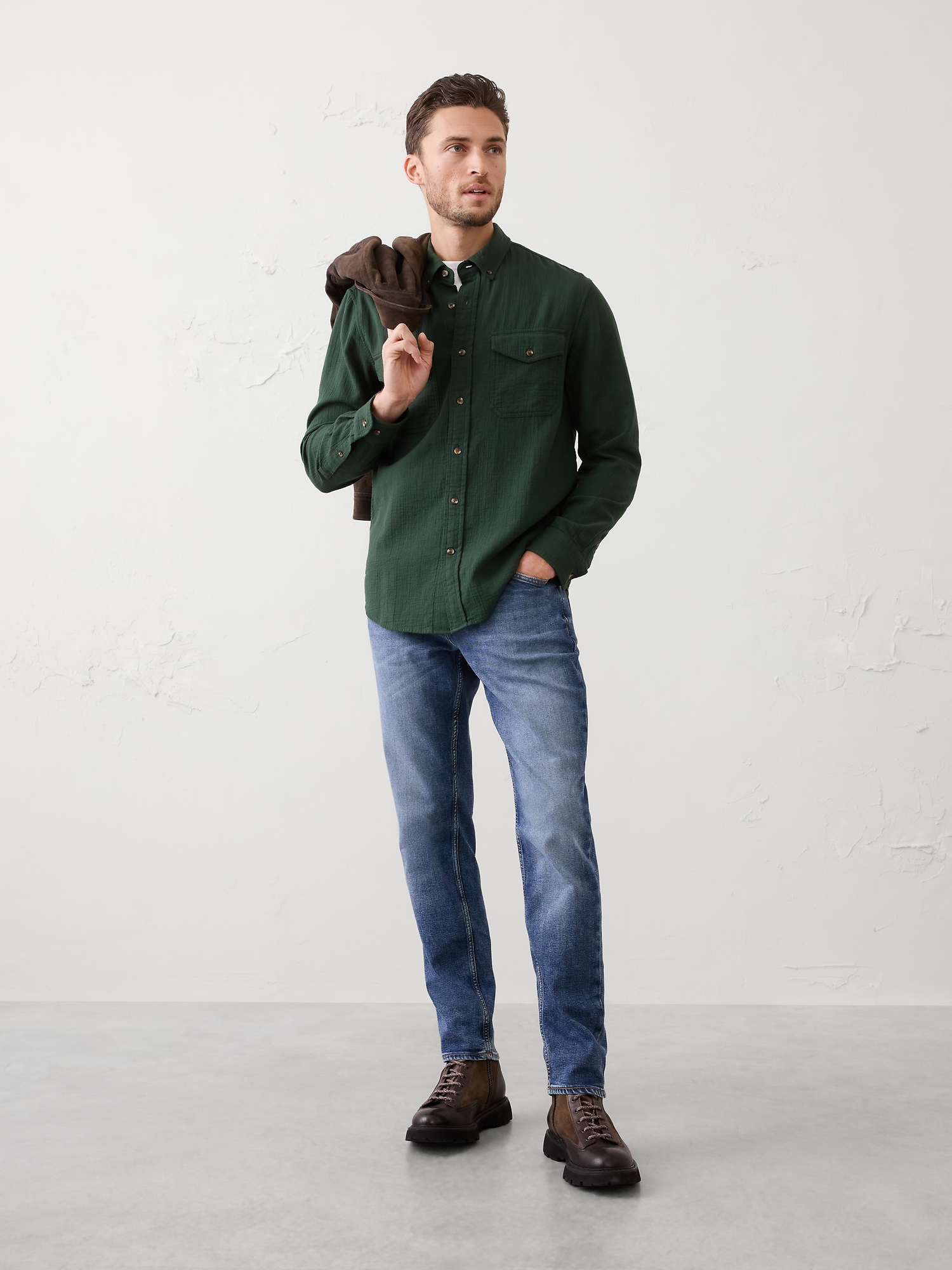 Standard-Fit Double Weave Shirt