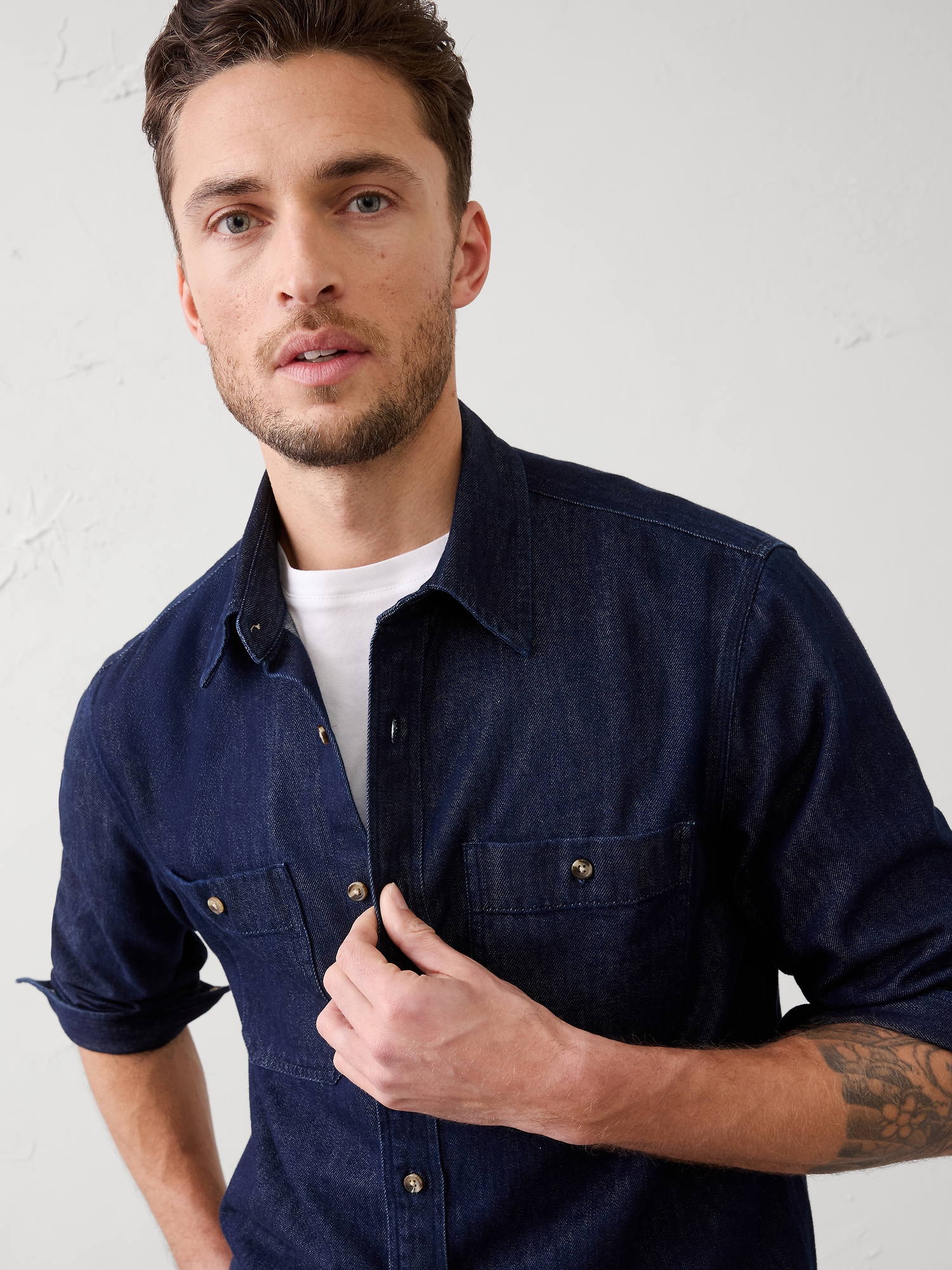 Image number 3 showing, Standard-Fit Vintage Denim Shirt
