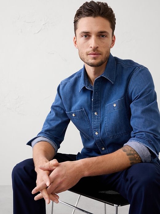 Standard-Fit Vintage Denim Shirt | Banana Republic Factory