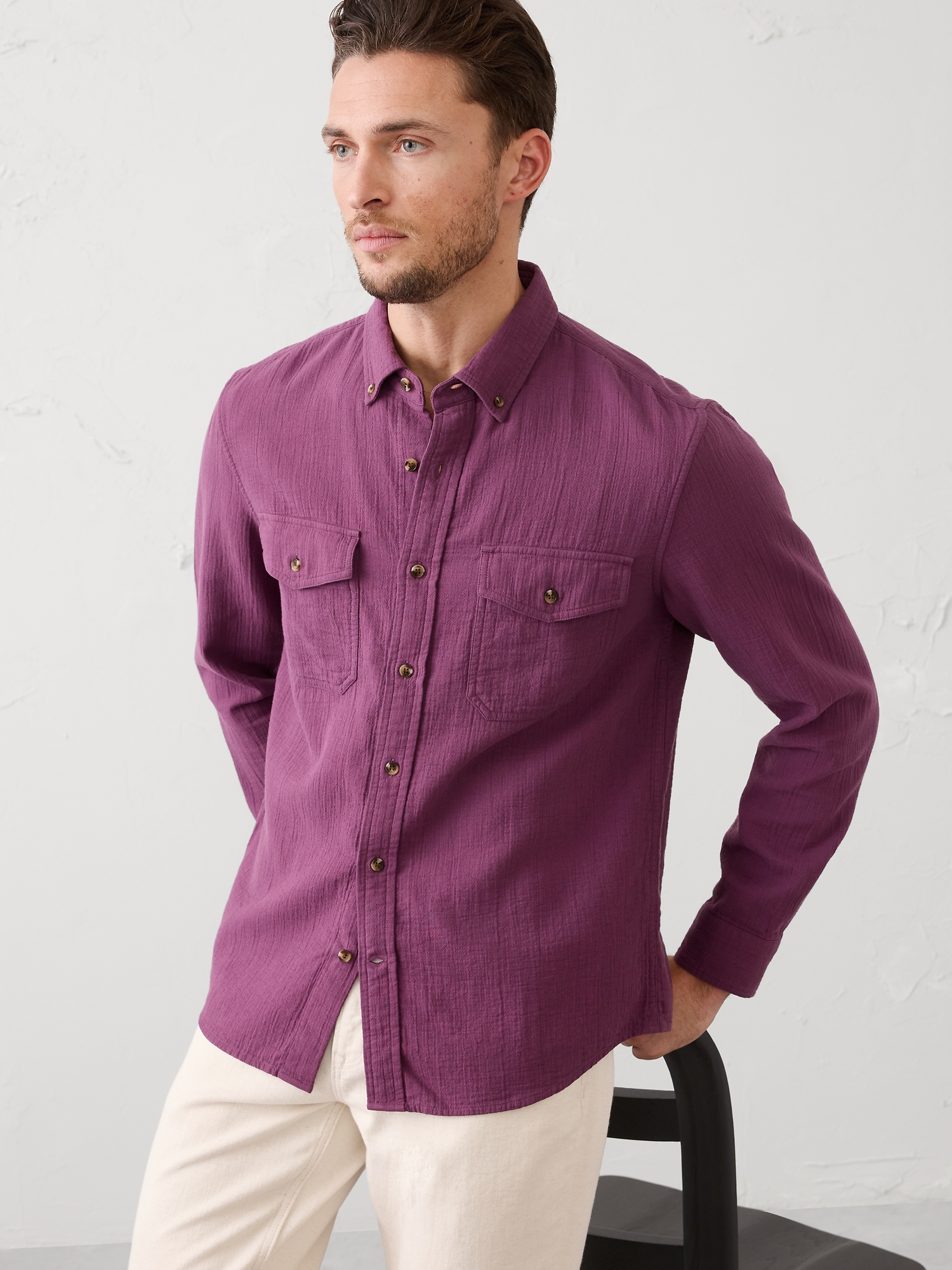 Standard-Fit Double Weave Shirt