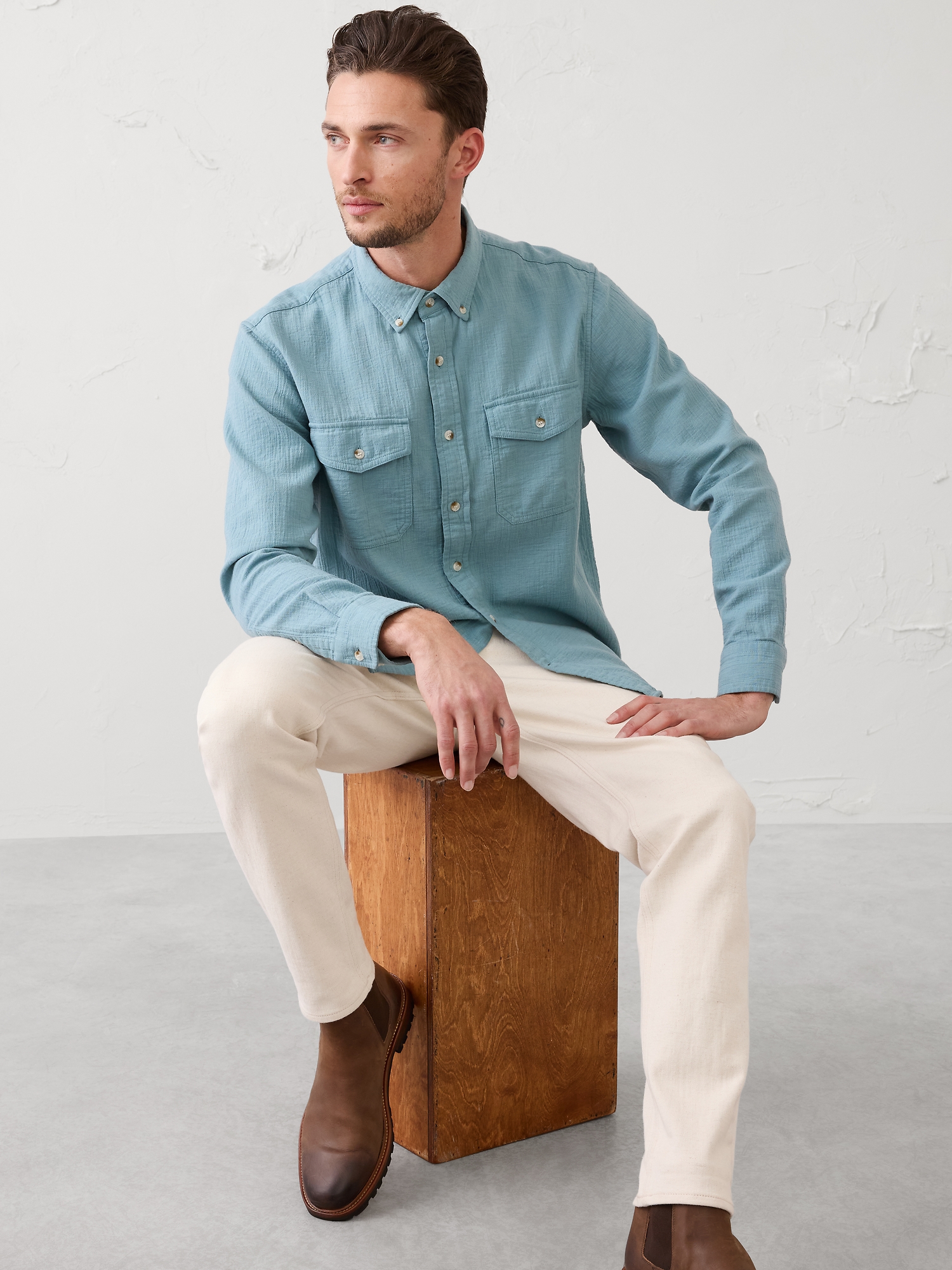 Standard-Fit Double Weave Shirt