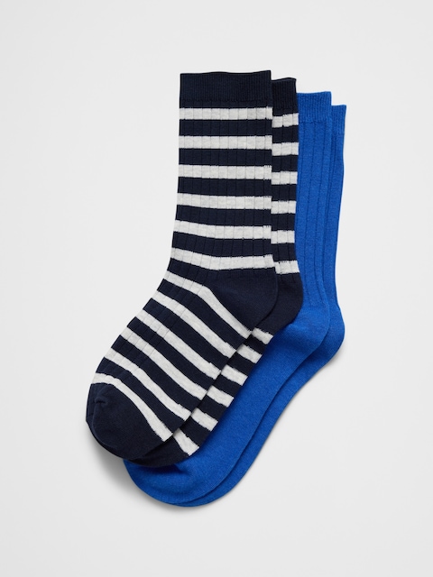 CHAUSSETTES HABILLÉES À RAYURES (PAQUET DE 2 PAIRES)