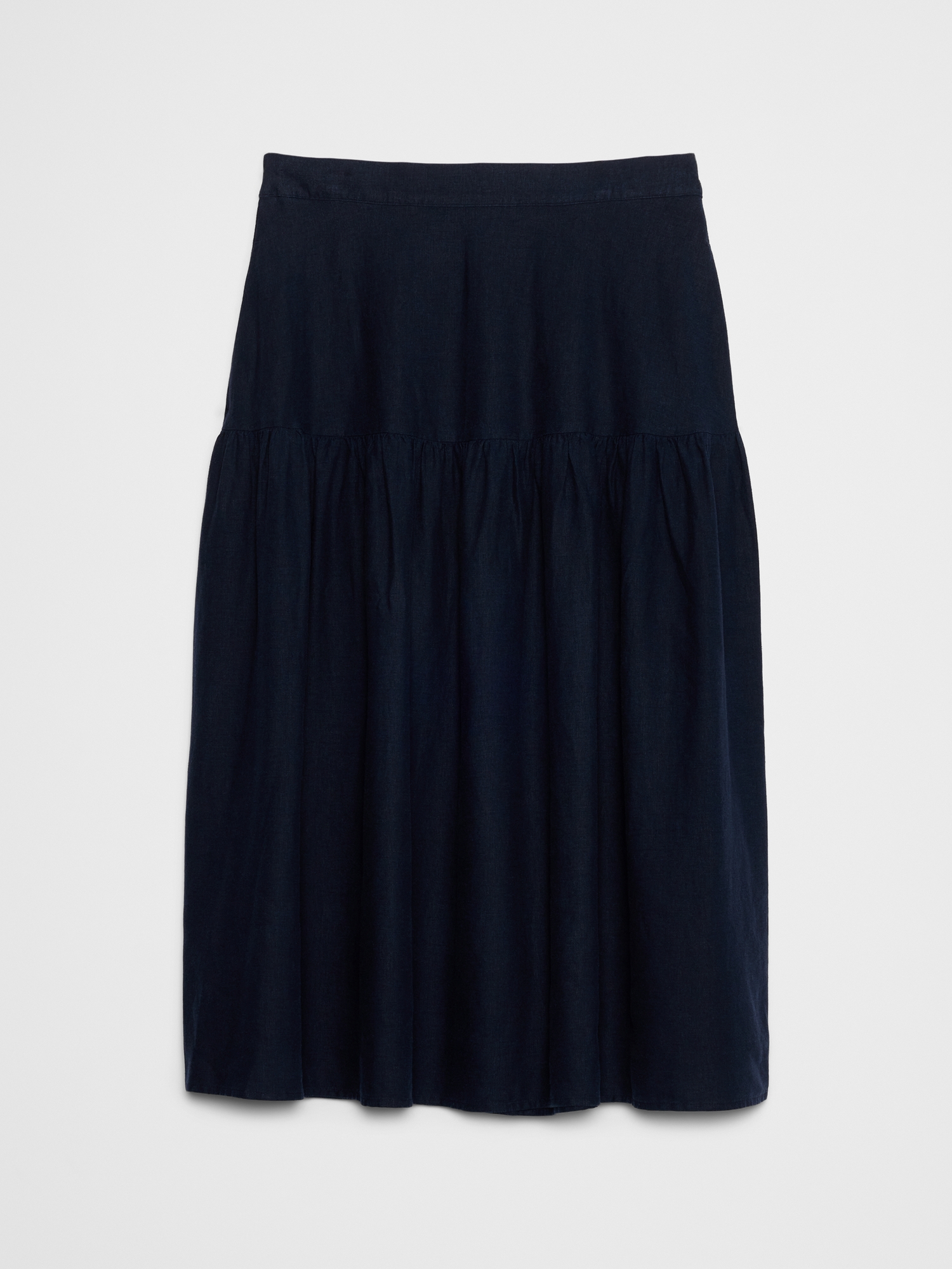 Image number 4 showing, Linen-Blend Tiered Midi Skirt
