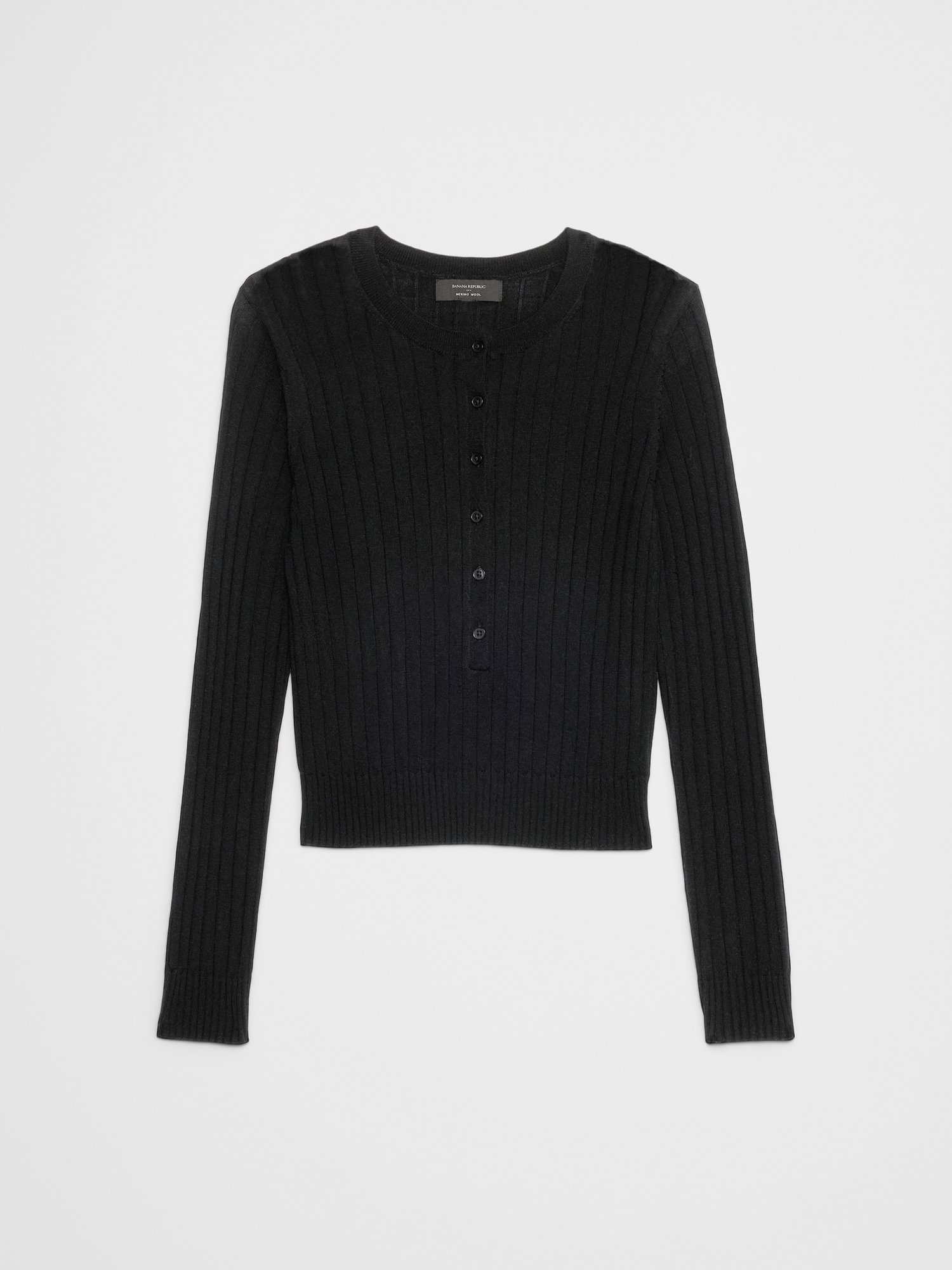 L'image numéro 4 présente Chandail à encolure henley en laine mérinos