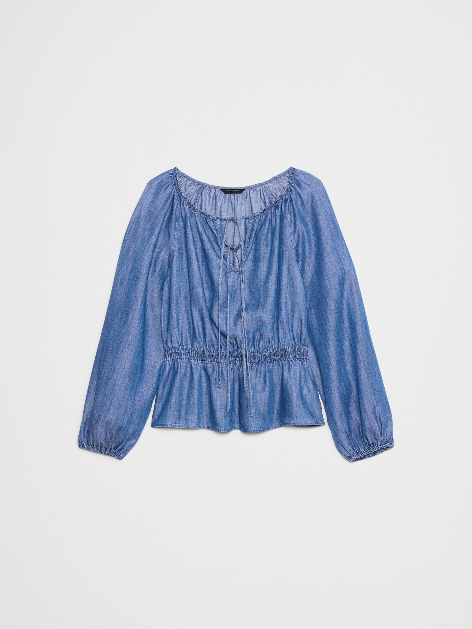 Image number 4 showing, Denim Tie-Front Top