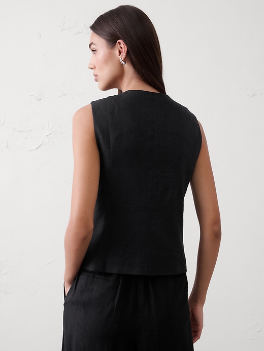 Linen-Blend Tie-Front Vest | Banana Republic Factory