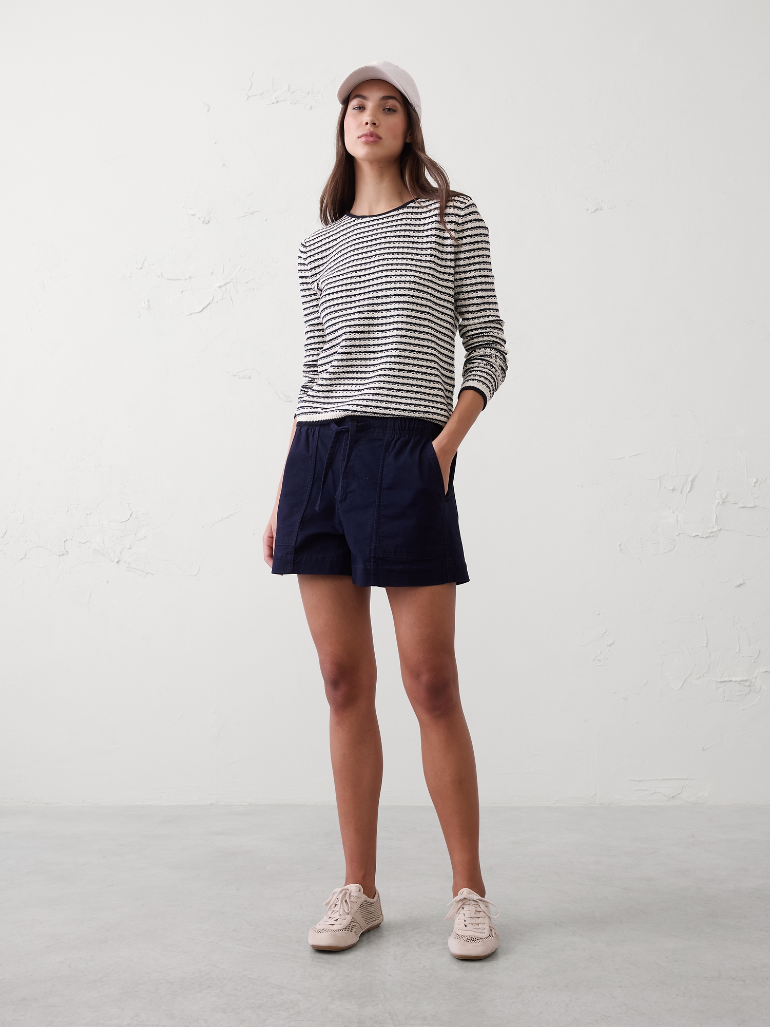 Image number 1 showing, Open Stitch Tie-Back Sweater