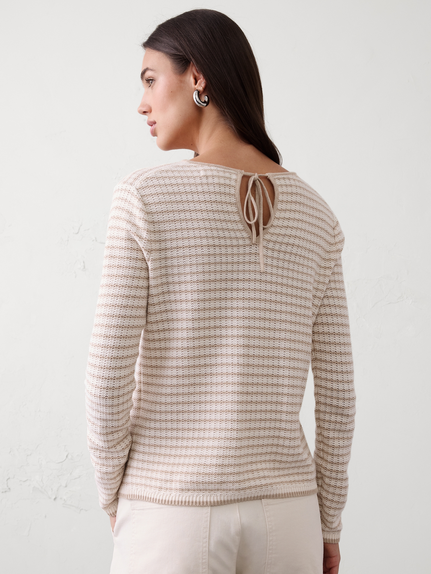 Image number 5 showing, Open Stitch Tie-Back Sweater