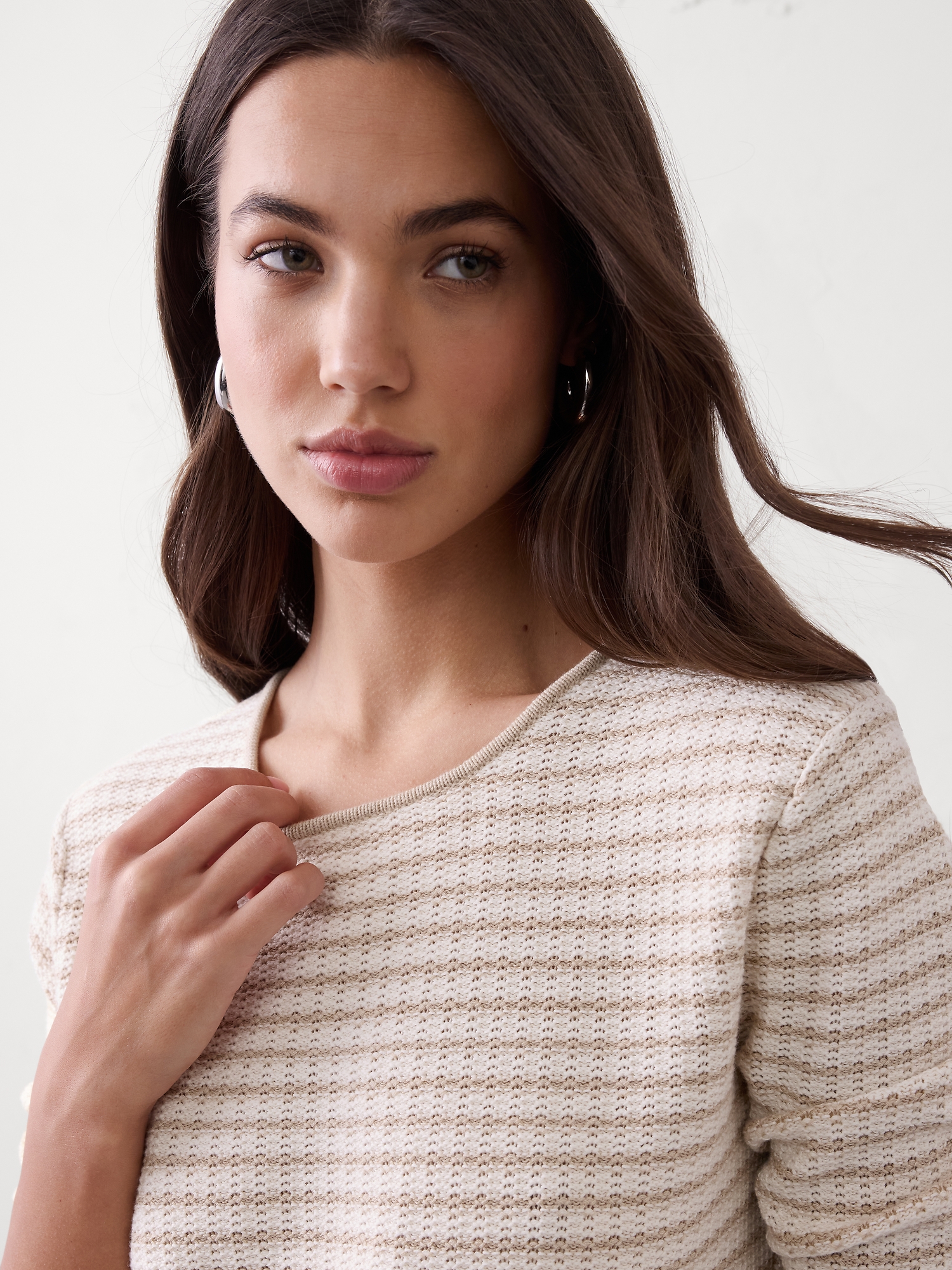 Image number 6 showing, Open Stitch Tie-Back Sweater