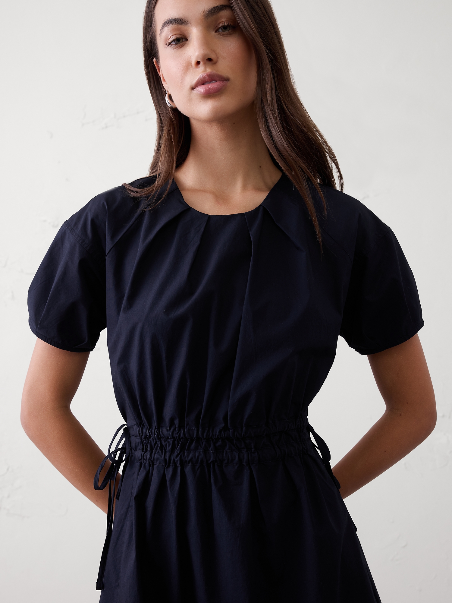 Image number 3 showing, Poplin Pleated Mini Dress