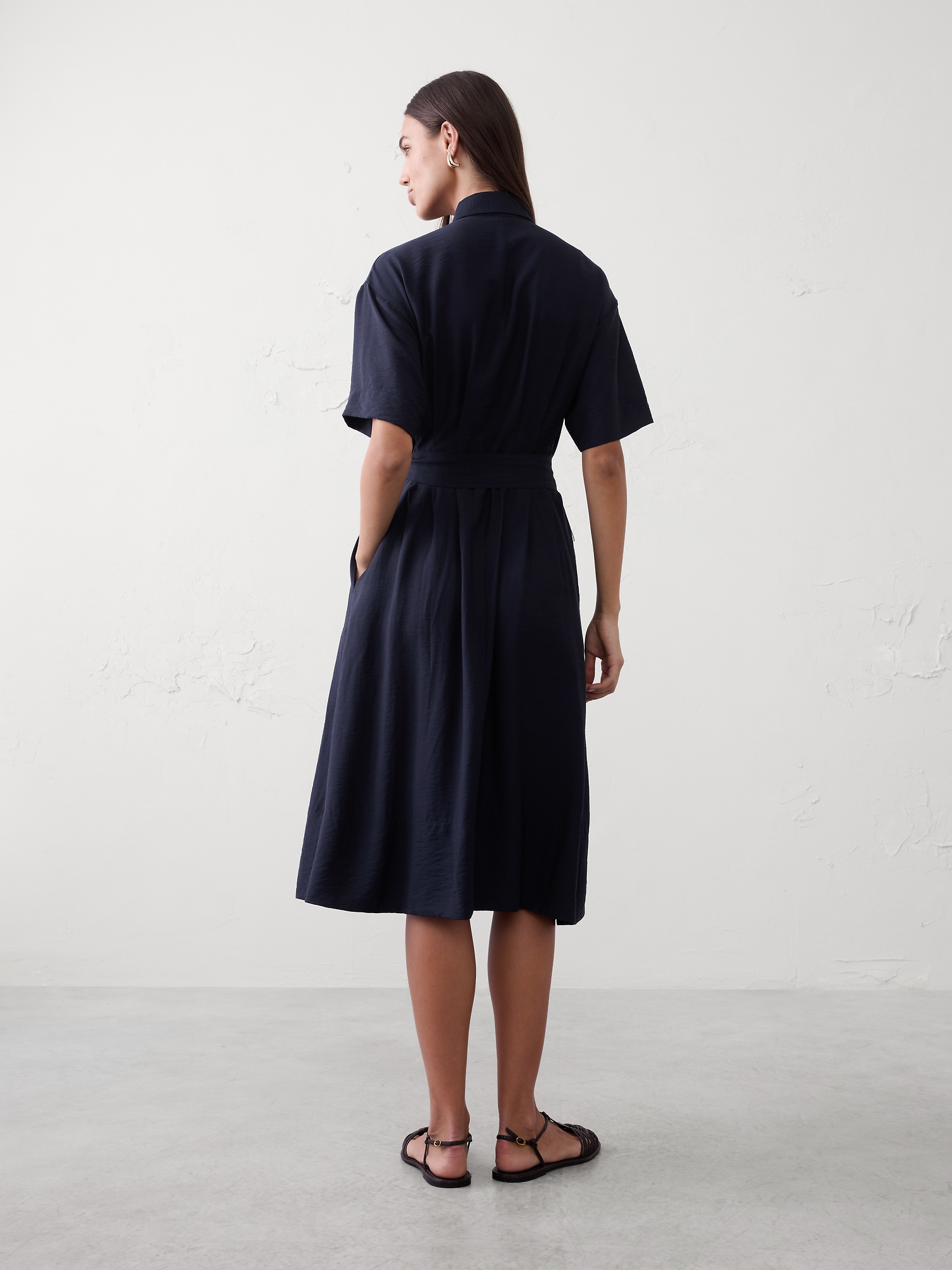 Image number 2 showing, Pleated Midi Shirtdress