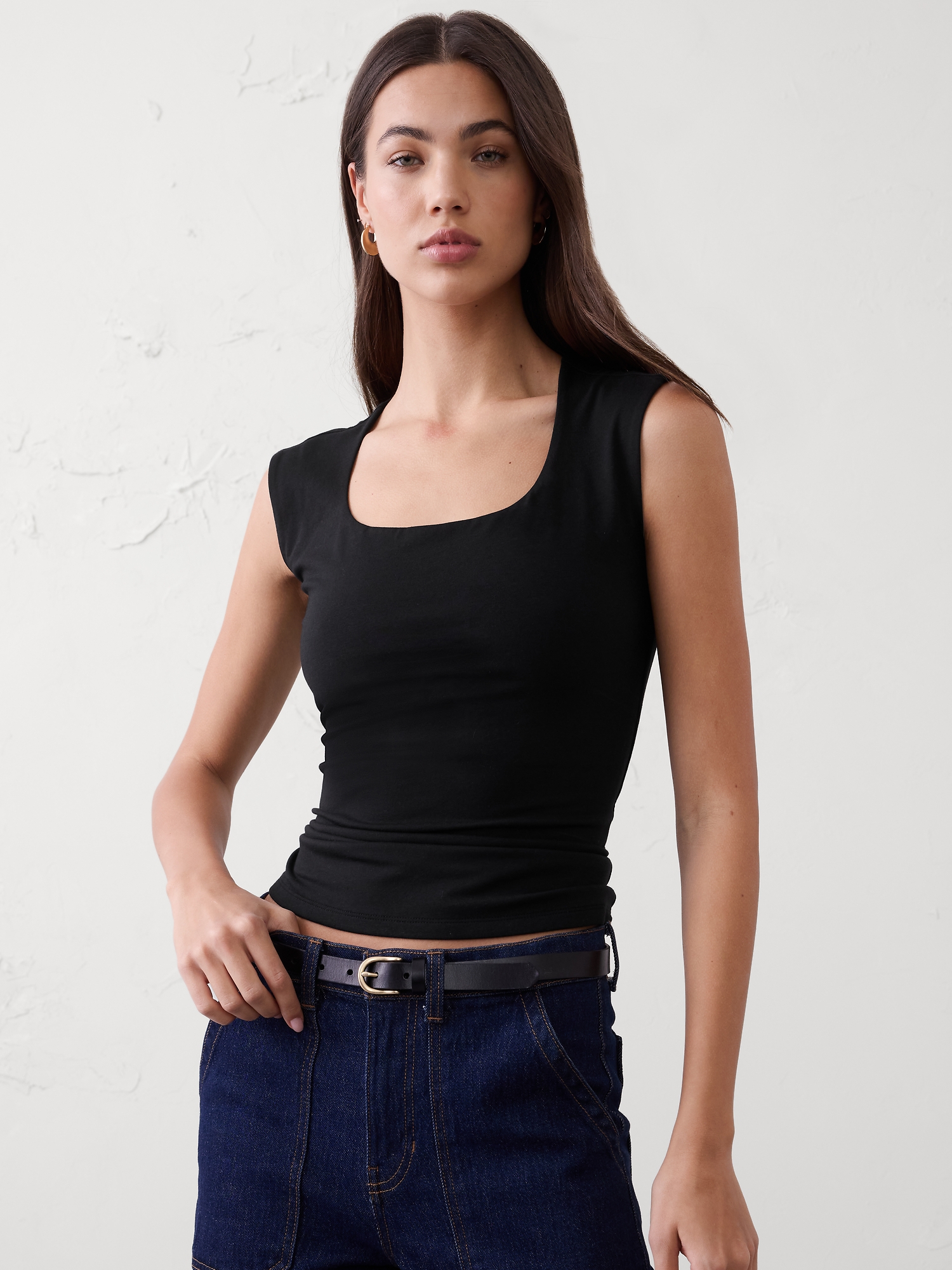 Image number 3 showing, Soft Stretch Scoop-Neck Top