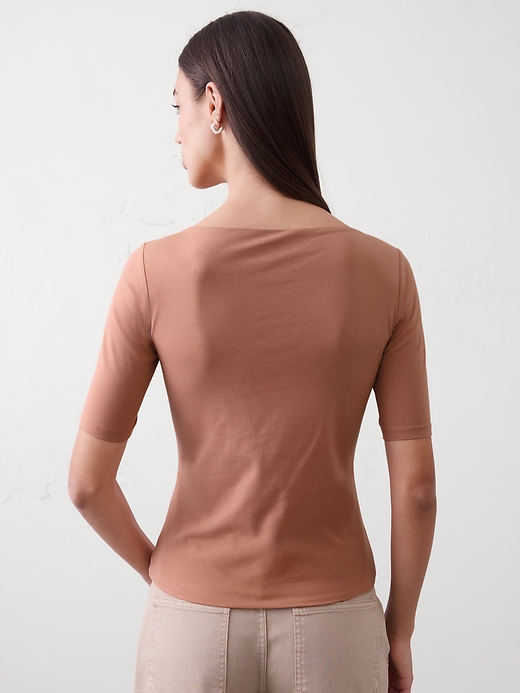 Soft Stretch Elbow-Sleeve Top | Banana Republic Factory