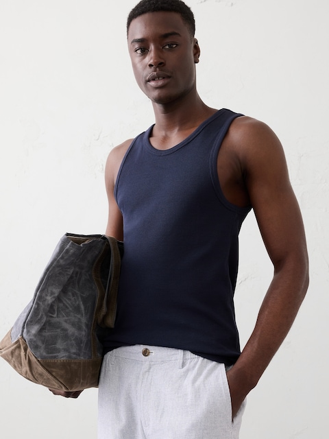 CAMISOLE AJUSTÉE EN TISSU FINEMENT CÔTELÉ