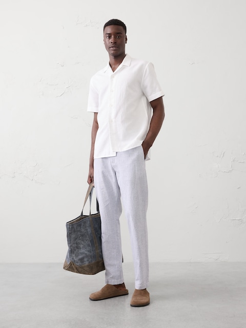 PANTALON EN MÉLANGE DE LIN