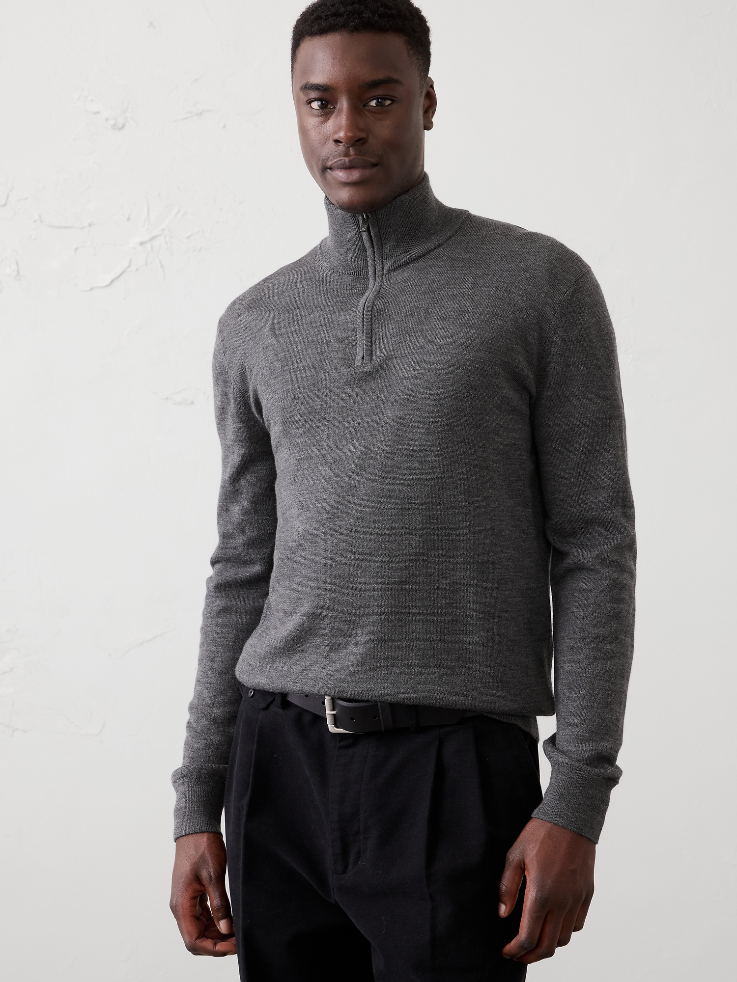 Merino Wool Quarter-Zip Sweater