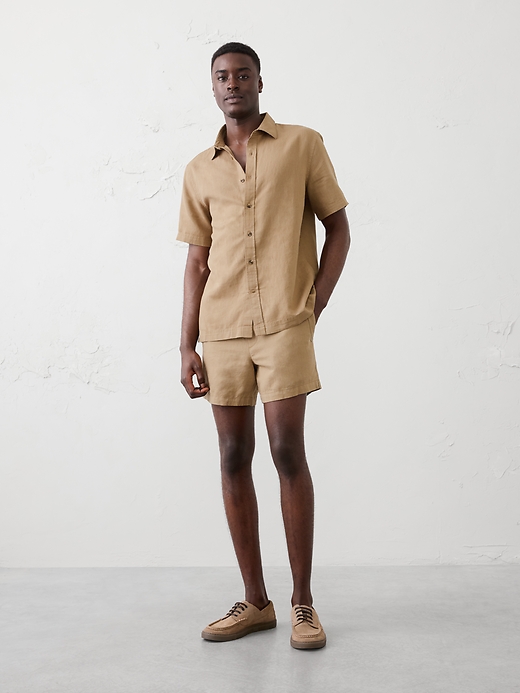 Standard-Fit Linen-Blend Shirt | Banana Republic Factory