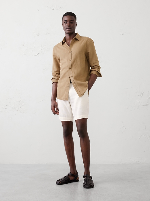 Slim-Fit Linen-Blend Shirt Slim-Fit Linen-Blend Shirt