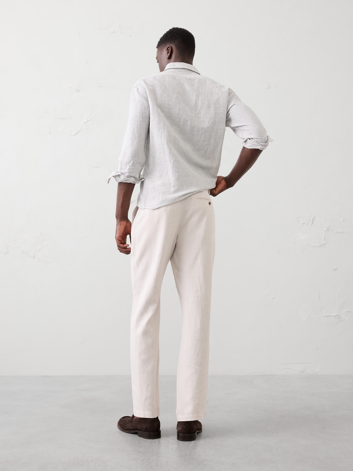Image number 2 showing, Slim-Fit Straight Linen-Blend Trouser