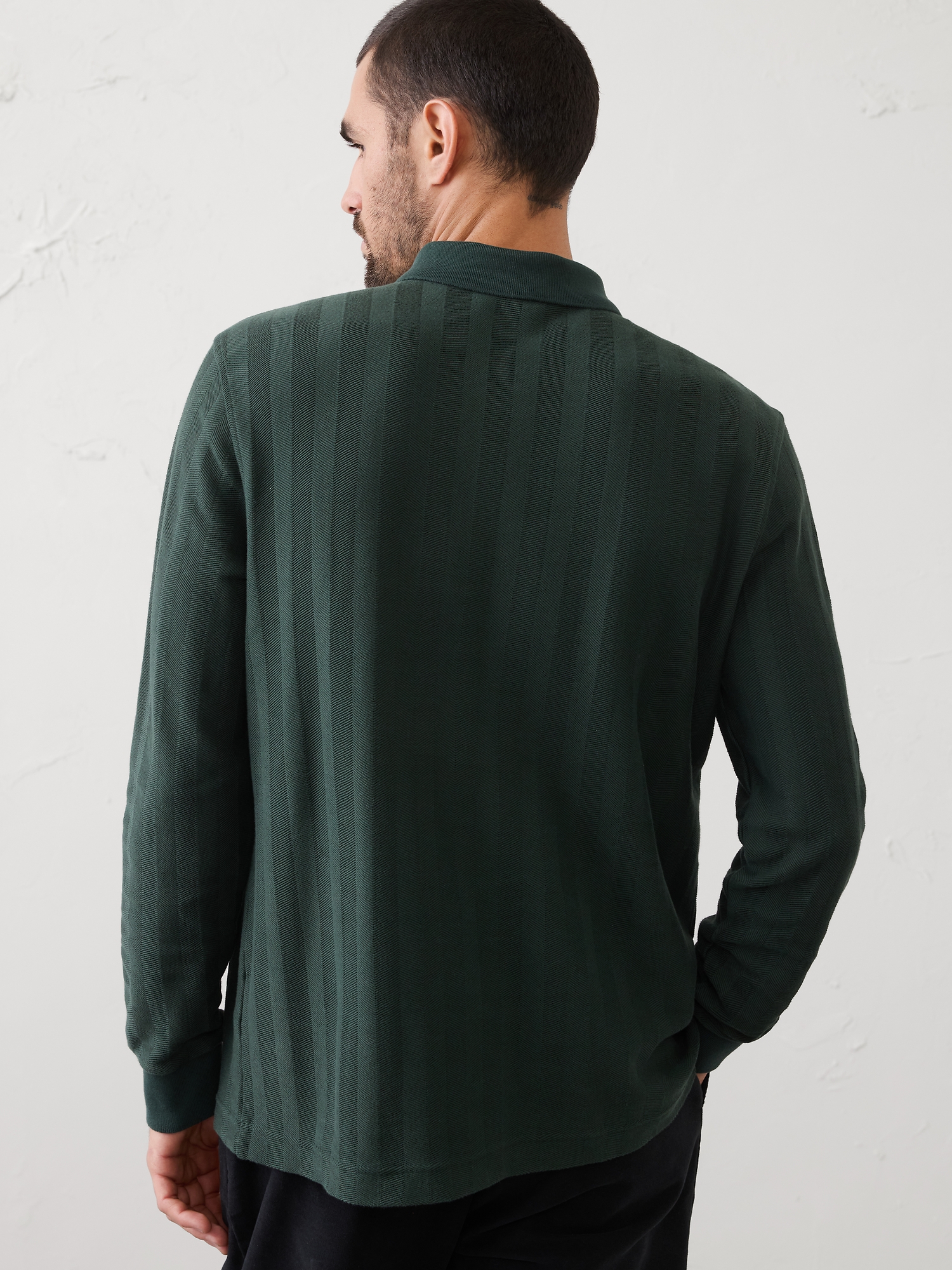 Image number 2 showing, Standard-Fit Washed Herringbone Polo