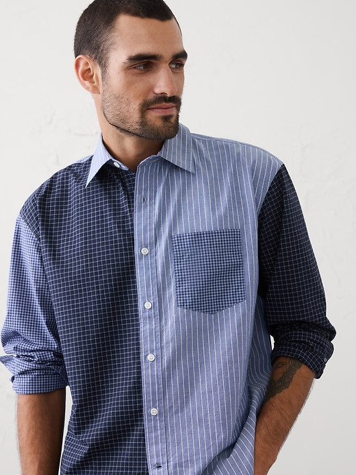Relaxed-Fit Patchwork Shirt | Banana Republic Factory