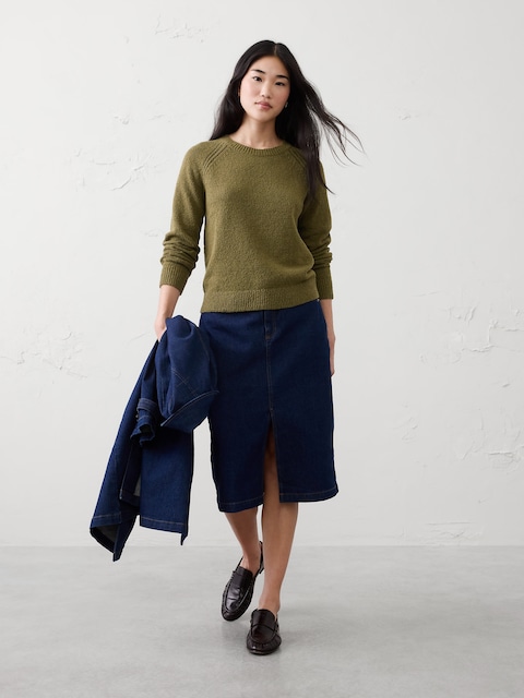 CHANDAIL À MANCHES RAGLAN EN TRICOT BOUCLÉ
