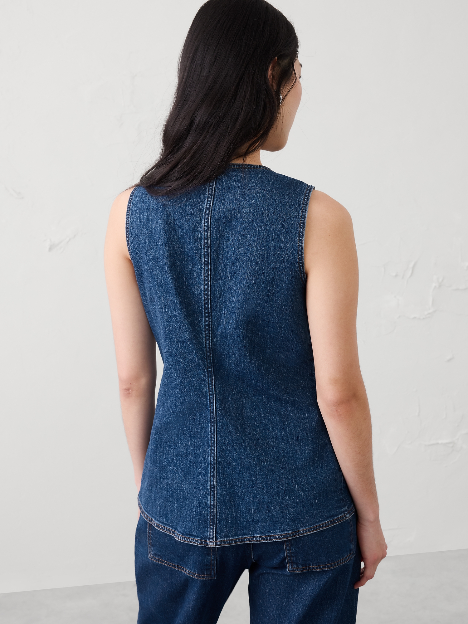 Image number 5 showing, Long Denim Vest