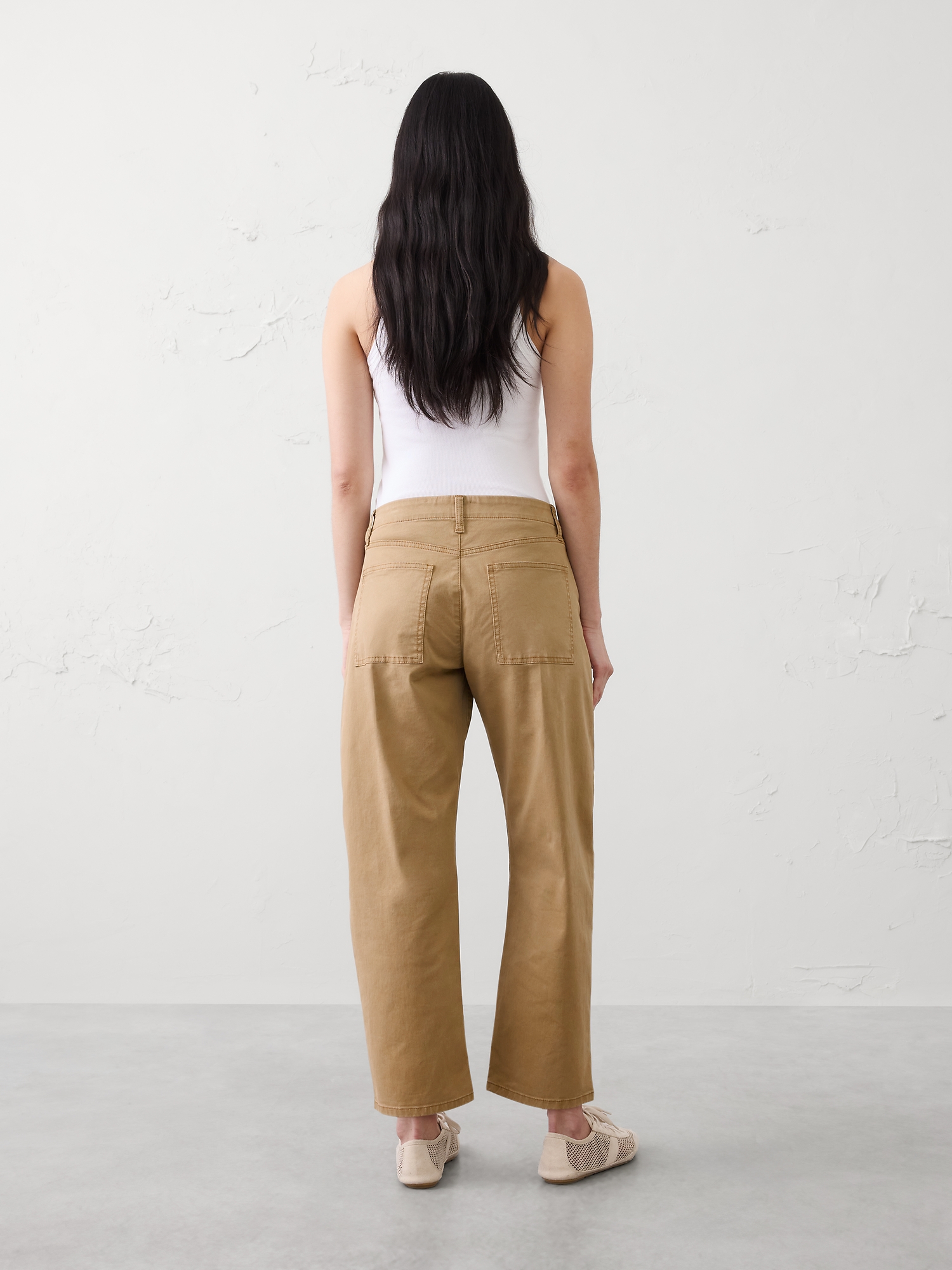 L'image numéro 2 présente Jean à patchwork coupe baril à taille mi-basse