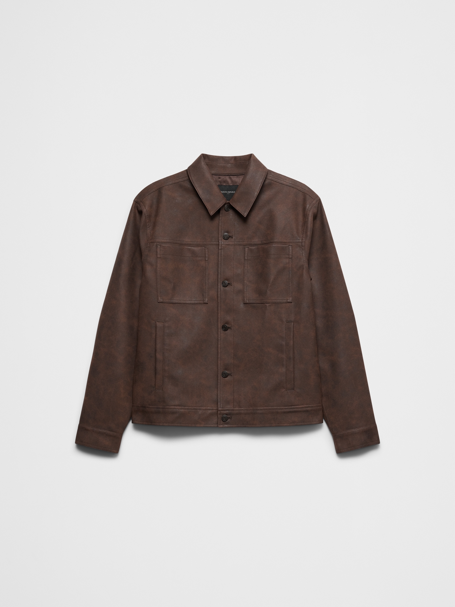 Image number 7 showing, Vegan Leather Trucker Jacket