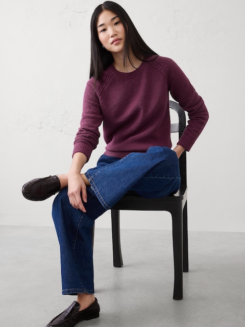 CHANDAIL À MANCHES RAGLAN EN TRICOT BOUCLÉ
