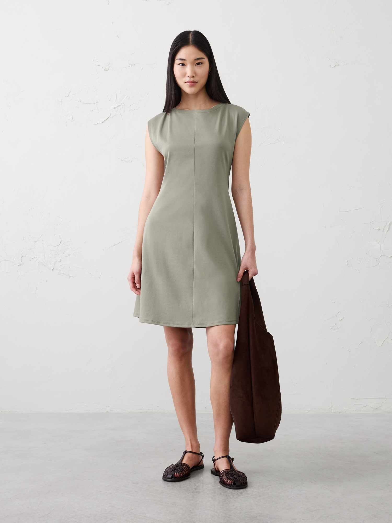 Image number 1 showing, Cap-Sleeve Knee-Length Dress
