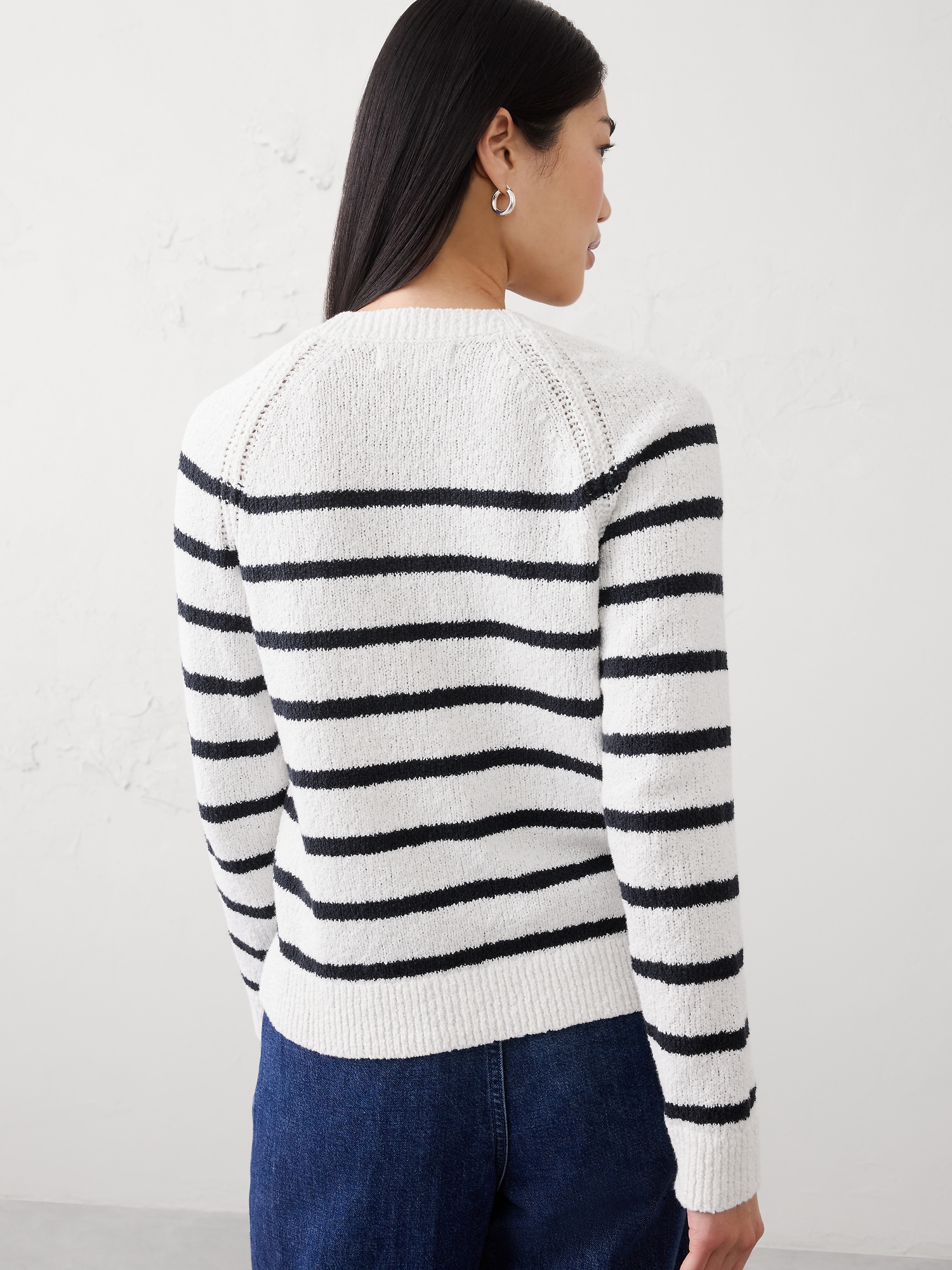 Image number 2 showing, Striped Boucle Raglan Sweater