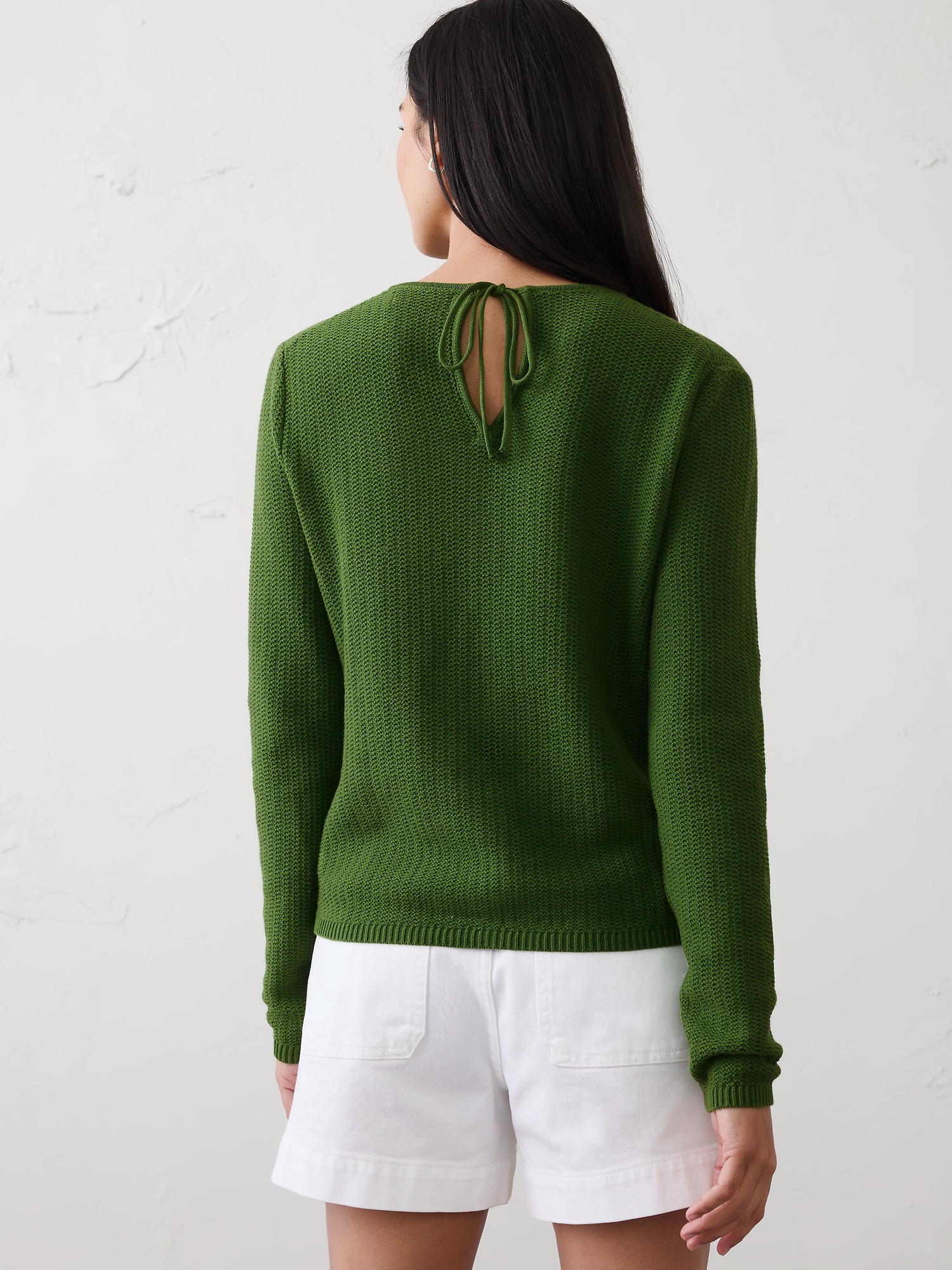 Image number 2 showing, Open Stitch Tie-Back Sweater