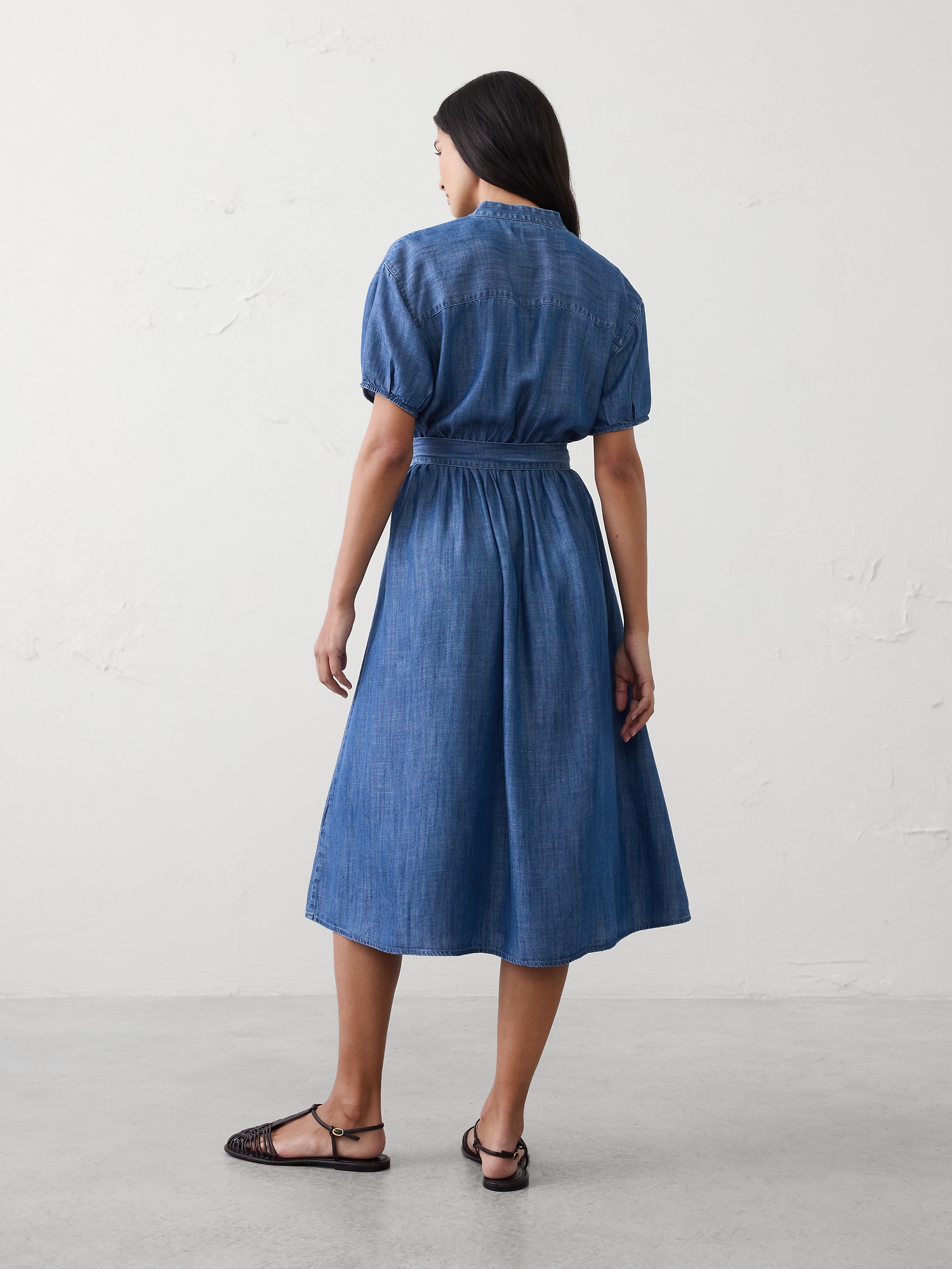 Image number 2 showing, Chambray Midi Shirtdress