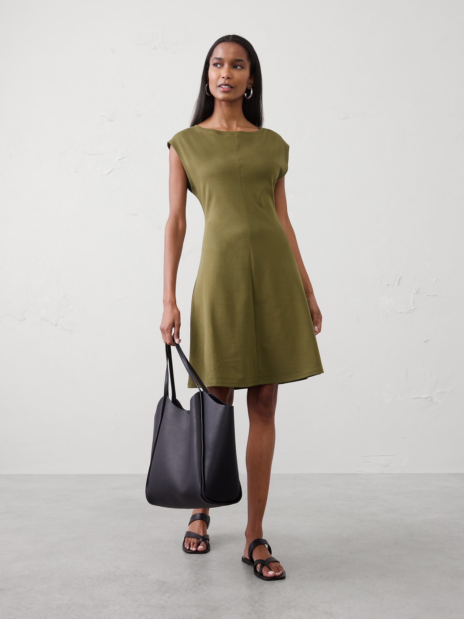 Image number 1 showing, Cap-Sleeve Knee-Length Dress
