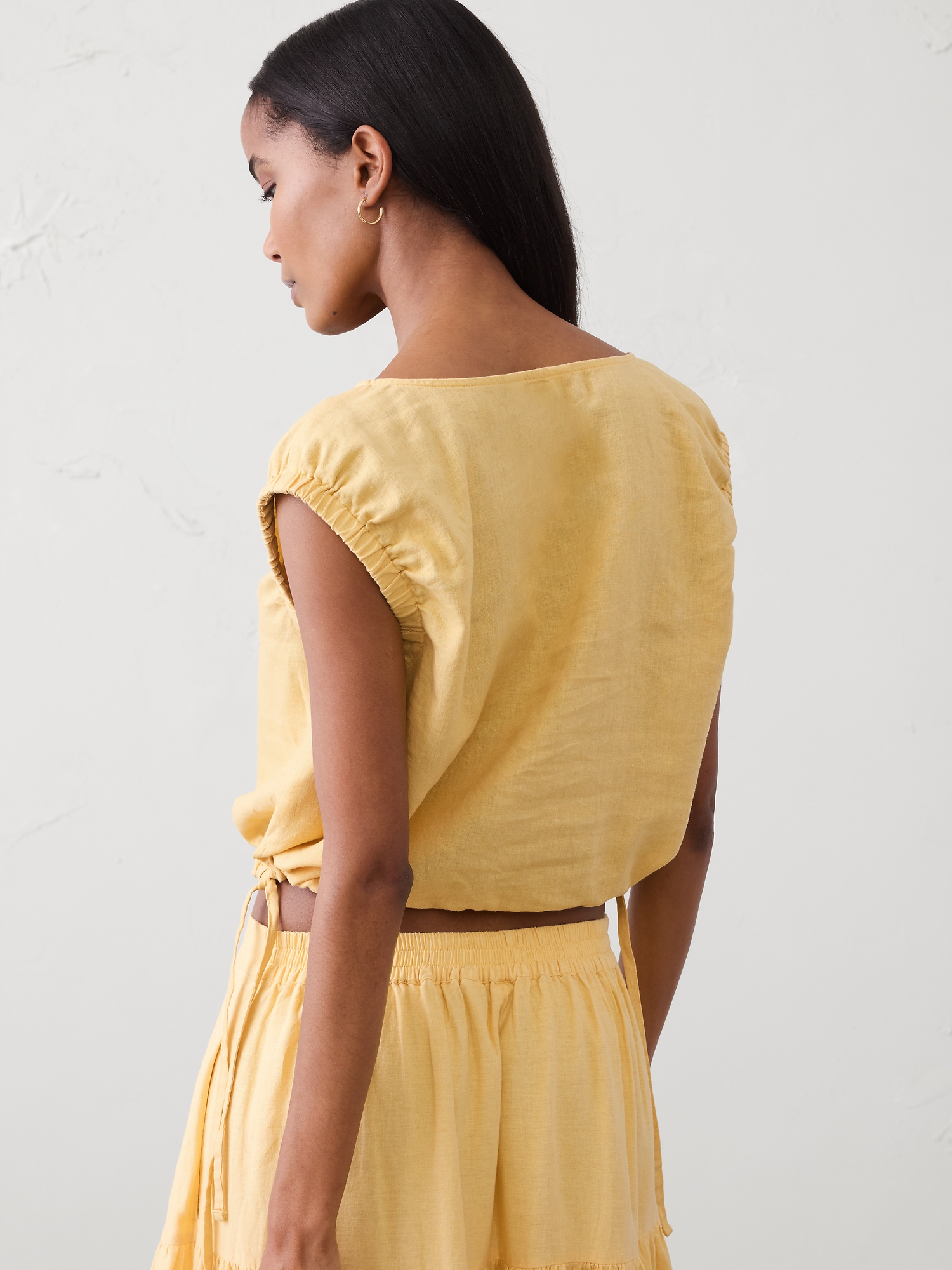 Image number 5 showing, Linen-Blend Side-Tie Top