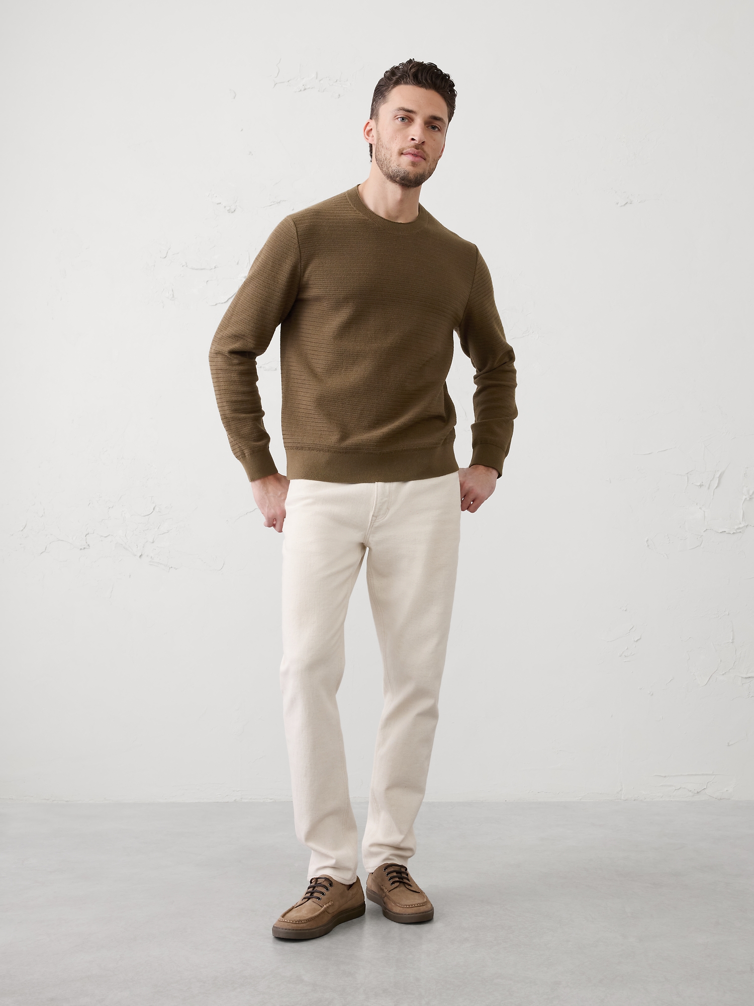 Textured Crew-Neck Sweater