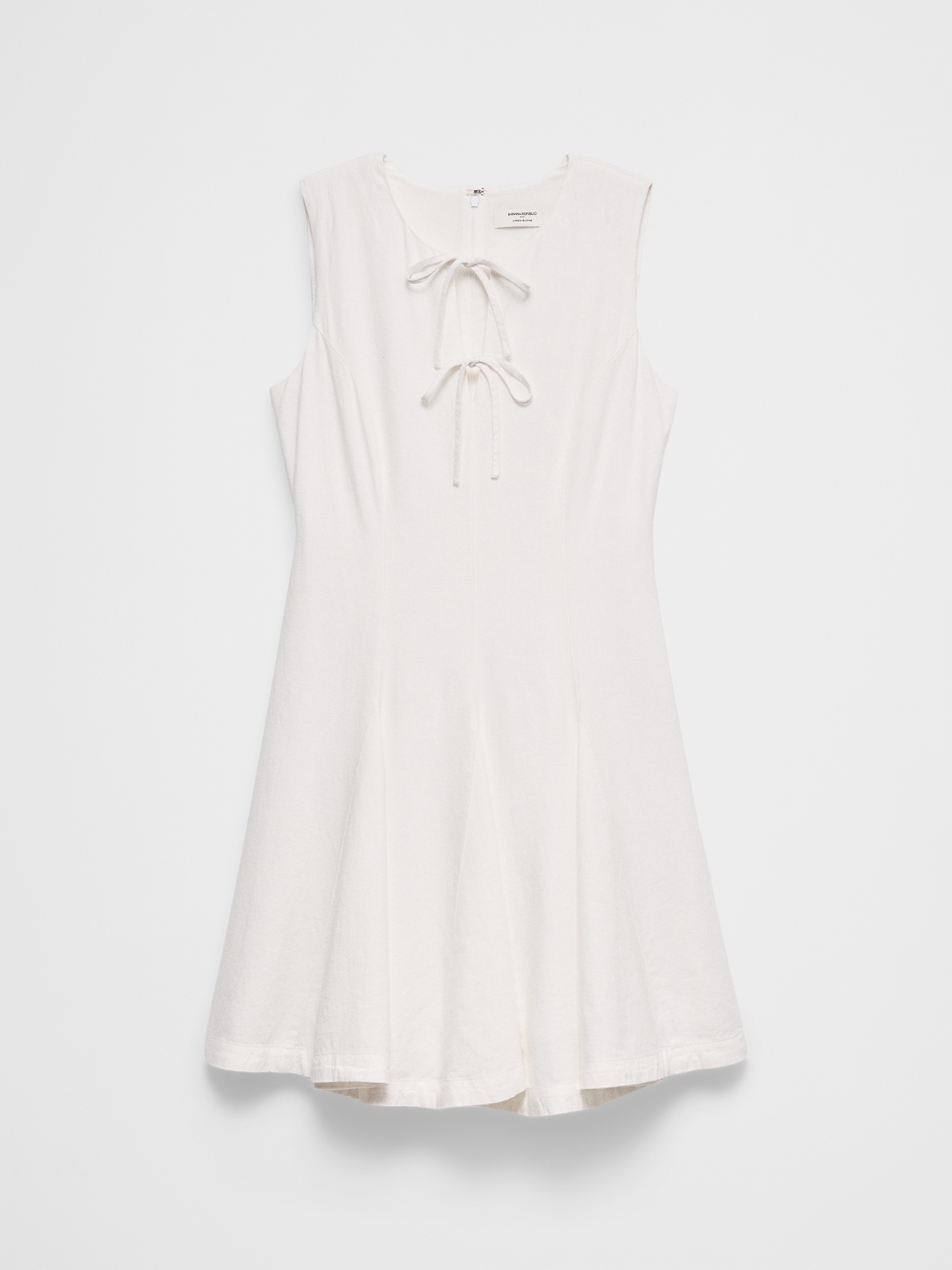 Image number 4 showing, Linen-Blend Tie-Front Mini Dress