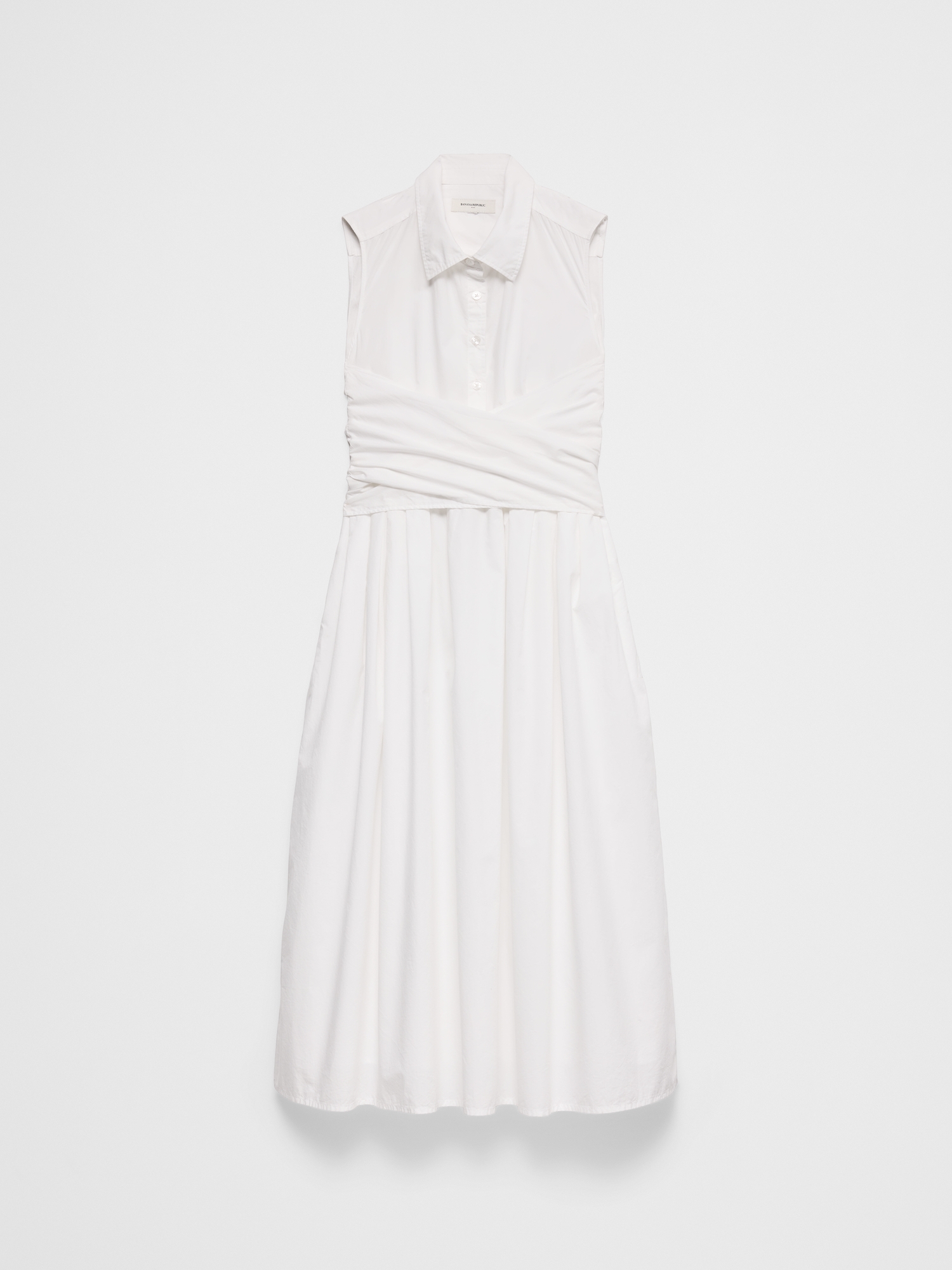 L'image numéro 7 présente Robe-chemisier cache-cœur mi-longue en tissu armuré